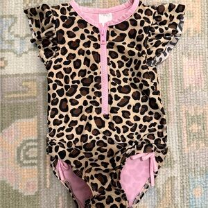 Leopard Print Kids One Piece Swimsuit